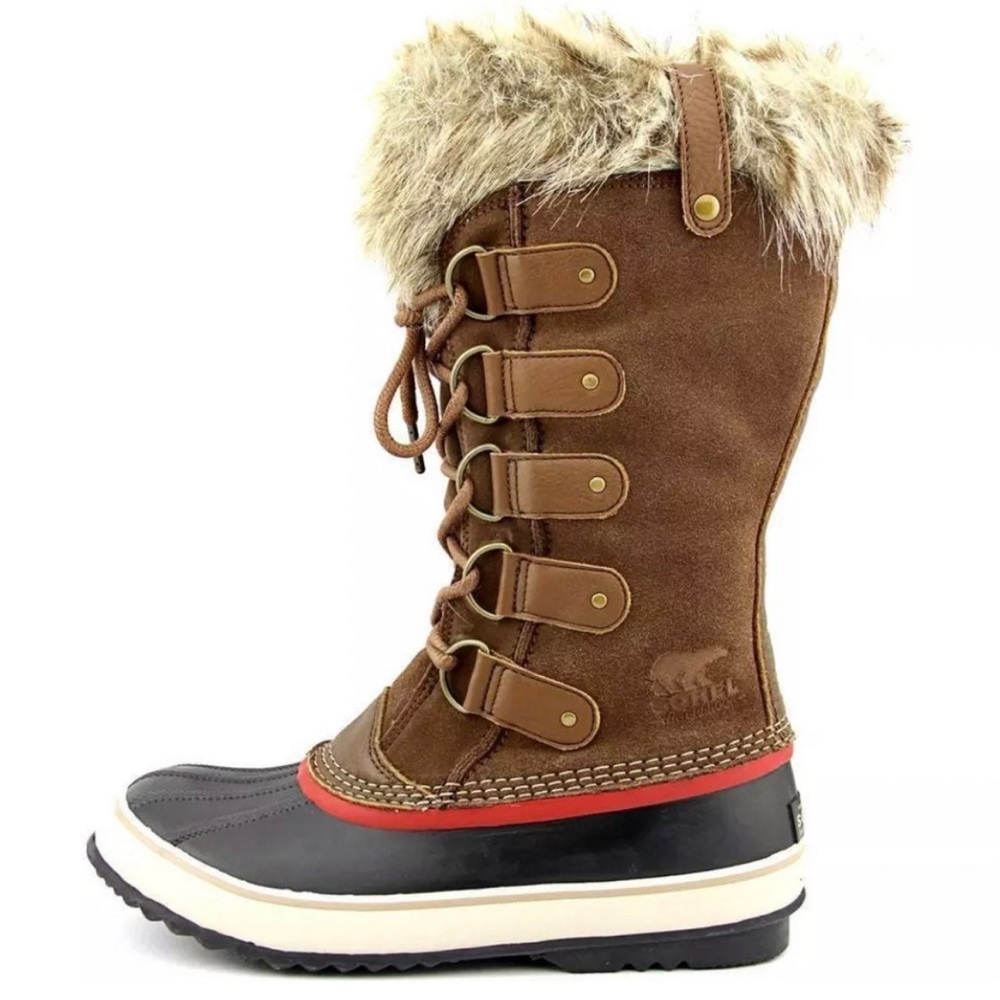 WOMENS SOREL JOAN OF ARCTIC BOOTS Umber, Red Dahlia NL2429-261 (1708791-261) S:5